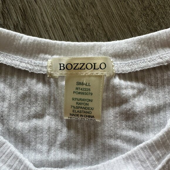 Bozzolo Ribbed Cropped T-Shirt White - Small - Picture 4 of 4